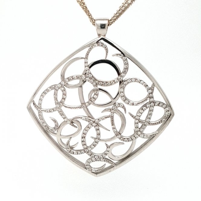 Bramwells 18ct white gold diamond set necklace 0.90cts