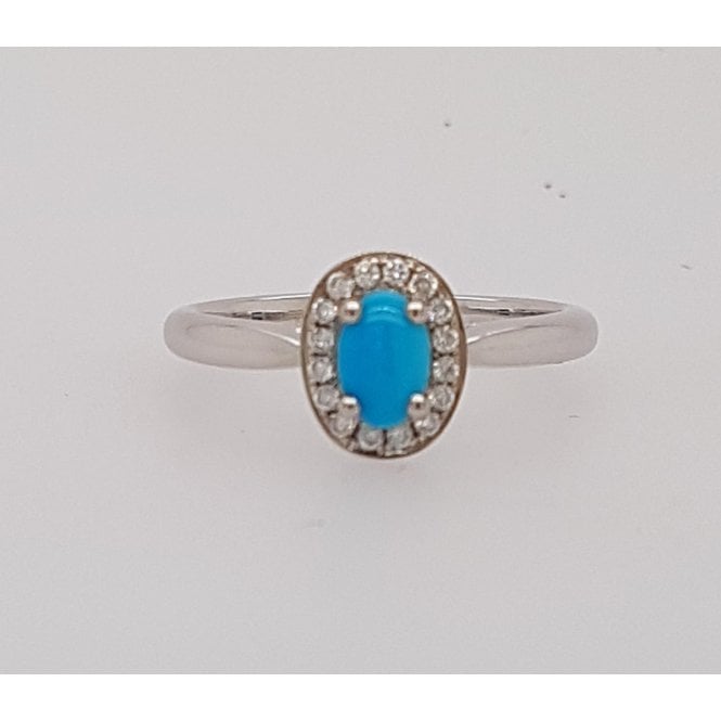 Bramwells 18ct white gold Turquoise and diamond ring