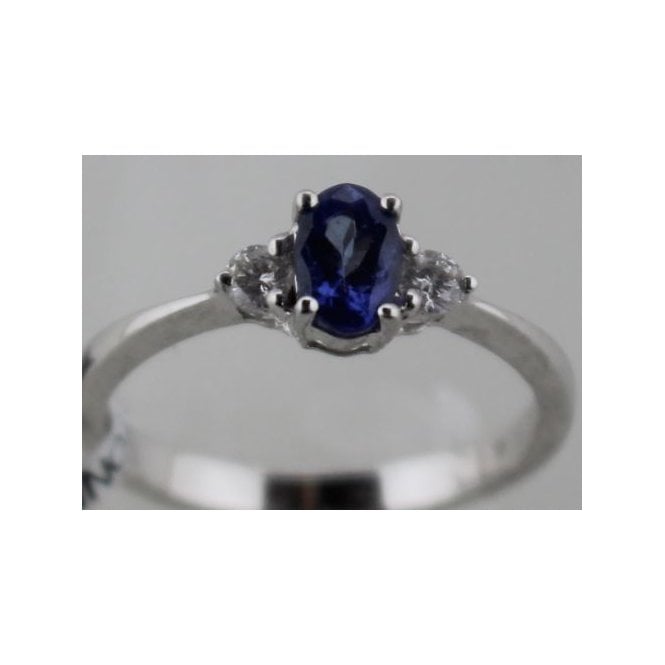 Bramwells 18ct white goldTanzanite and diamond ring