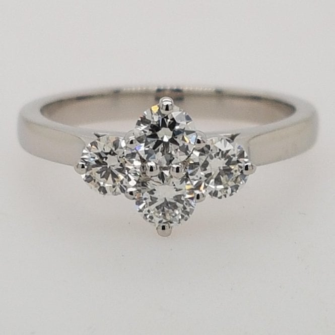 Bramwells 4 Stone Diamond Cluster Ring 0.76CTS Platinum