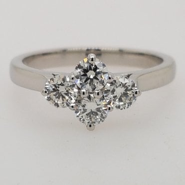 4 Stone Diamond Cluster Ring 0.76CTS Platinum