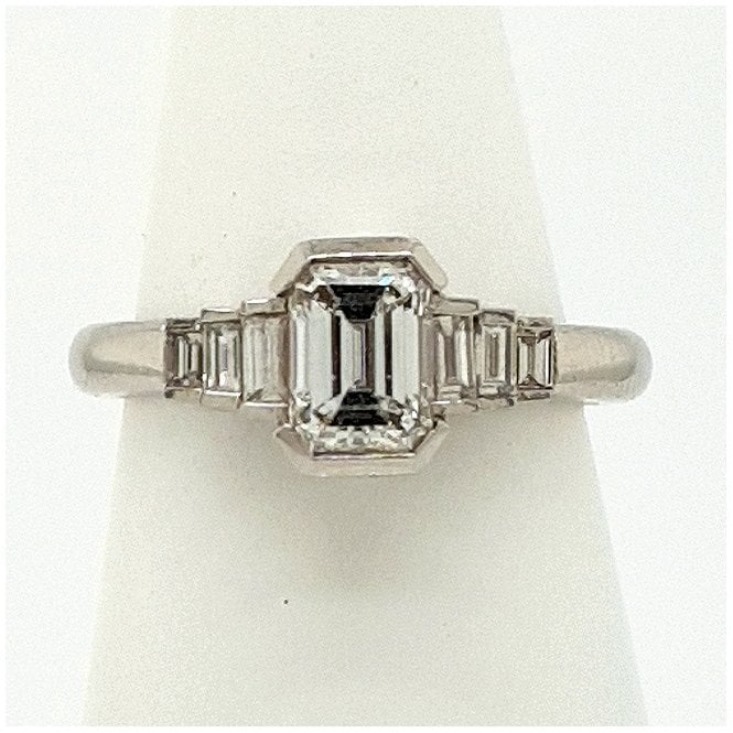 5 Stone Emerald Cut Diamond Ring 1.36cts in Platinum