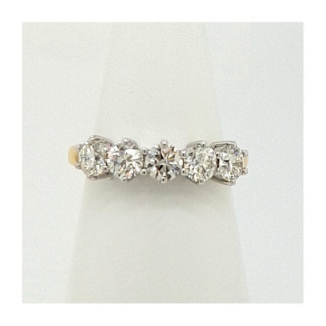 Bramwells 5 Stone Round Brilliant Cut Diamond Ring 1.57cts 18ct Gold