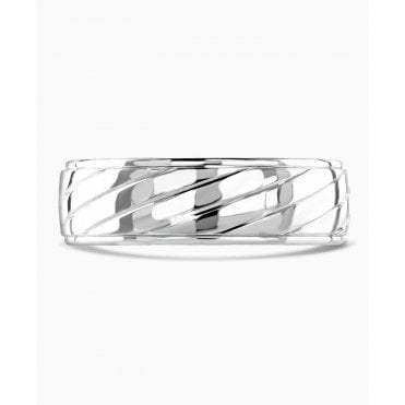 6MM 9CT White Gold  Contemporary Design Wedding Ring