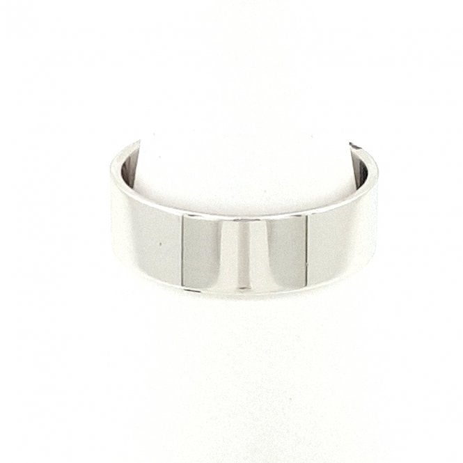 Bramwells 9ct White gold broad wedding ring 7mm