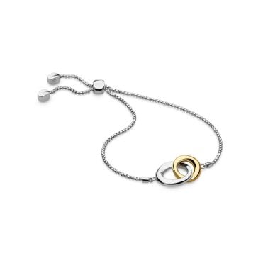 Bevel Cirque Link Gold Toggle Bracelet 7187GRP