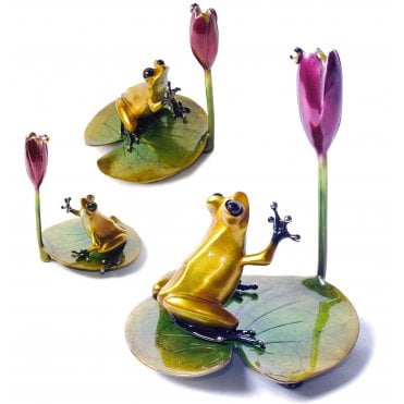 BF155 Waterlilly Frogman Bronze sculpture By Tim Cotterill