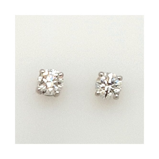 Bramwells Classic Diamond Stud Earrings 18ct White gold 0.80cts