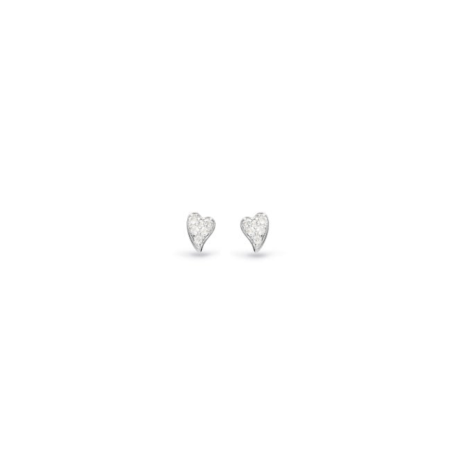 Kit Heath Desire Cherish Precious Pave Heart Stud Earrings