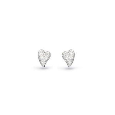 Desire Cherish Precious Pave Heart Stud Earrings