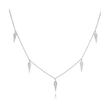 Diamond Necklace in 18ct white gold  with diamond drop design