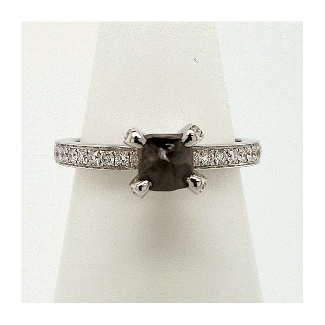 Bramwells Diamond octahedral crystal ring in 18ct white gold