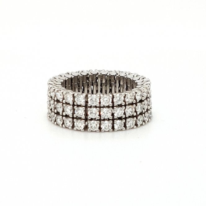 Bramwells Diamond Set 3 Row Full Eternity Ring 3.23cts 18ct White Gold