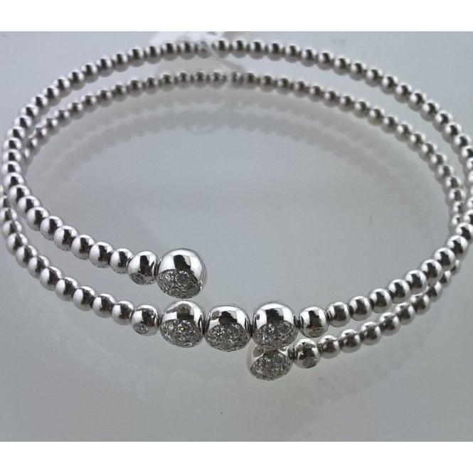 Bramwells Diamond set bubble beads bracelet 18ct WG 0.62cts