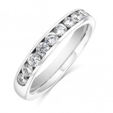 Diamond set ring Platinum 0.72cts