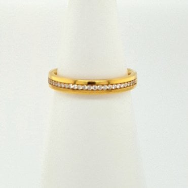 Diamond set wedding Ring 18ct yellow Gold 0.12cts