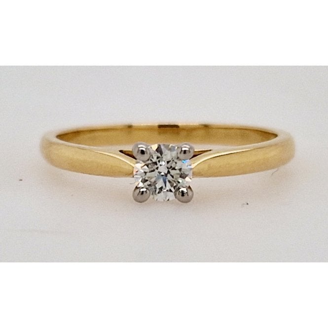 Bramwells Diamond solitaire ring 0.27cts in Plat/ 18ct yellow gold