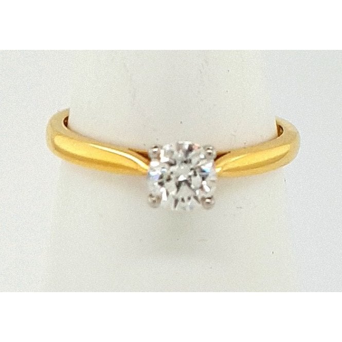 Bramwells Diamond Solitaire Ring in 18ct yellow Gold