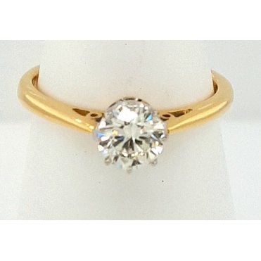 Diamond Solitaire Ring in 18ct Yellow Gold