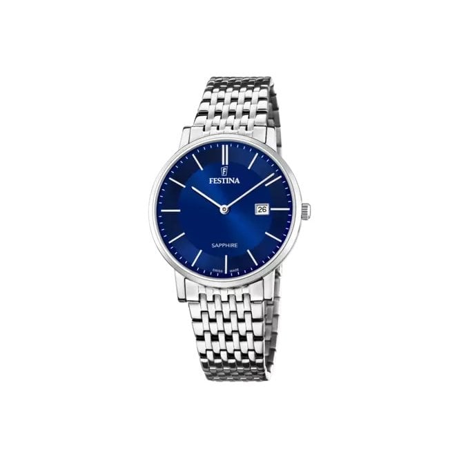 Festina F20018/2 Gents steel bracelet watch with blue dial