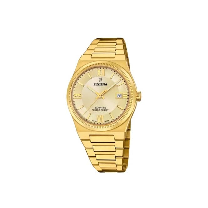 Festina Gents watch with gold plated steel F20038/2