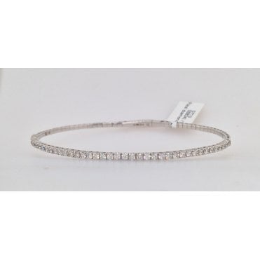Flexible Diamond Line Bangle 18ct White Gold 1.05cts