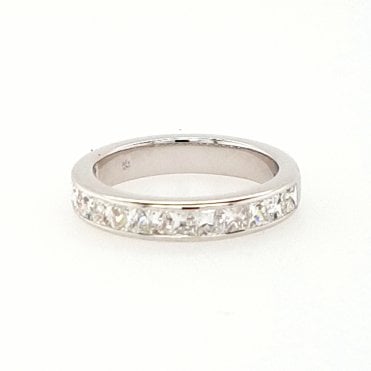 French Cut Diamond Half Eternity ring 1.22cts Platinum