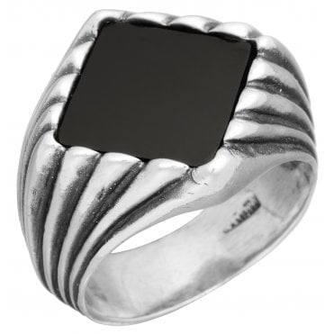 Giovanni Raspini Onyx Stripe Signet Ring 11316