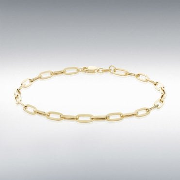 Gold Paper Chain Bracelet   9ct yellow gold