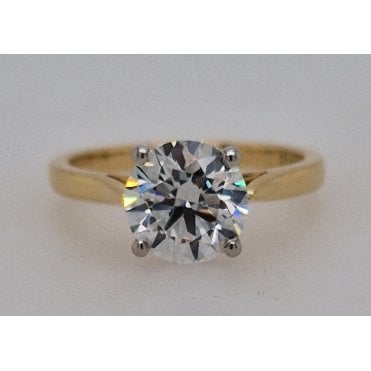 Laboratory Grown Diamond Solitaire Ring 2.01cts 18ct YG / Plat