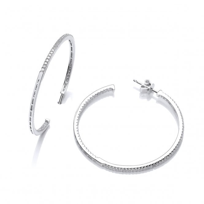 Bramwells Large Cubic Zirconia Hoop Earrings