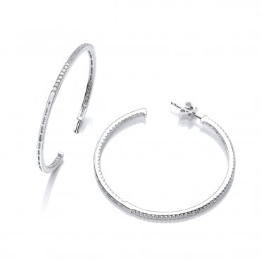 Large Cubic Zirconia Hoop Earrings