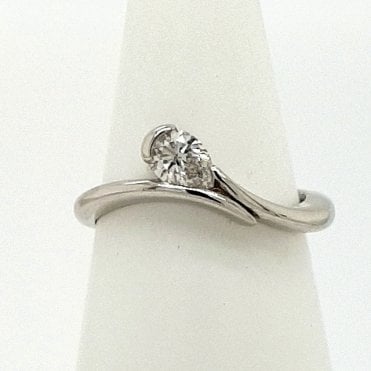 Pear Shaped Diamond solitaire ring in Platinum