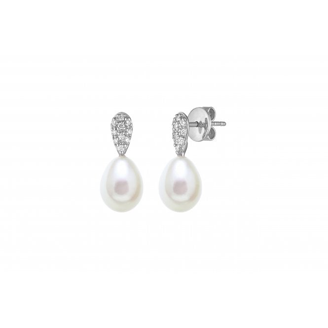 Bramwells Pearl and Diamond Earrings in 18ct White Gold
