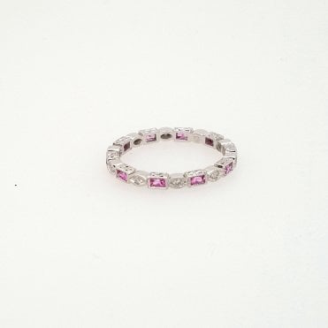 Pink Sapphire and Diamond ring