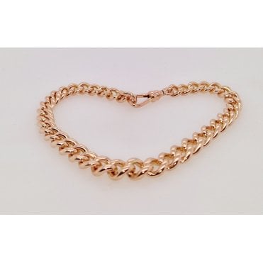 Pre-owned 9ct Rose Gold Graduated Albert Bracelet 24.3g