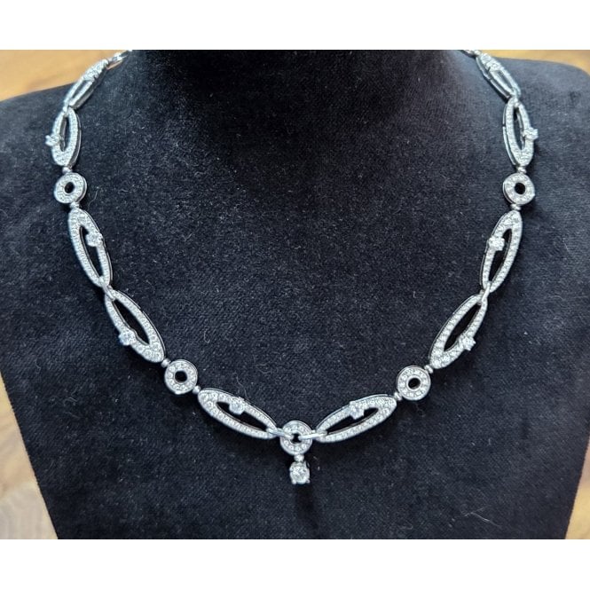 Pre-owned Bvlgari Elisia Diamond necklace 18ct white gold 10cts