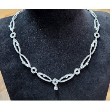 Pre-owned Bvlgari Elisia Diamond necklace 18ct white gold 10cts