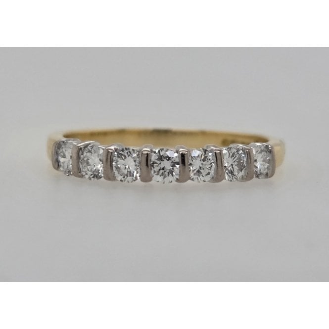 Pre-owned Diamond 7 stone ring 18ct gold est 0.50cts