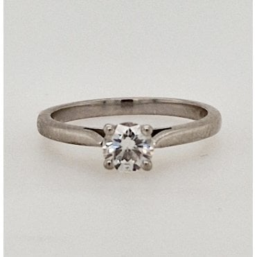 Pre-owned Diamond Solitaire ring 0.42cts Platinum
