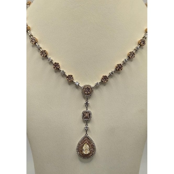 Pre-Owned multi coloured Diamond Necklace 18ct gold