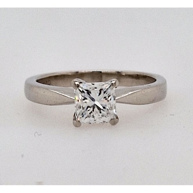 Pre-owned Princess Cut Diamond Solitaire Ring Plat est 0.75cts