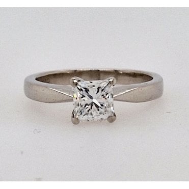 Pre-owned Princess Cut Diamond Solitaire Ring Plat est 0.75cts