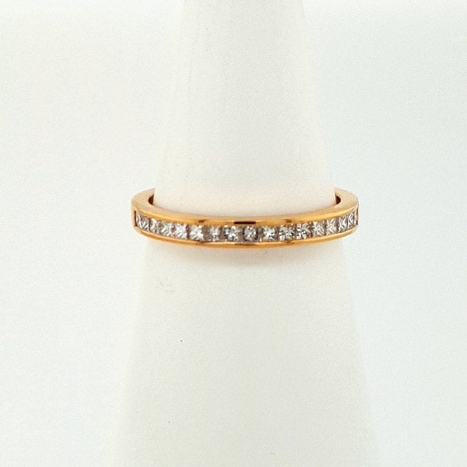 Bramwells Princess Cut Diamond Half Eternity Ring 18ct Rose Gold 0.37cts