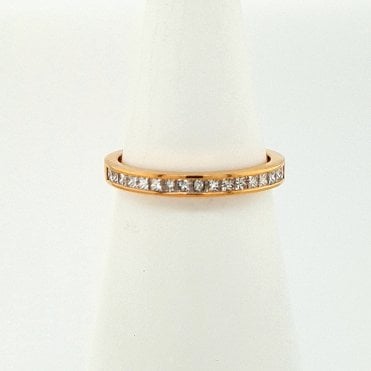 Princess Cut Diamond Half Eternity Ring 18ct Rose Gold 0.37cts