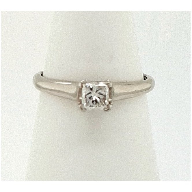 Princess Cut Solitaire Diamond Ring 0.41cts set in Platinum