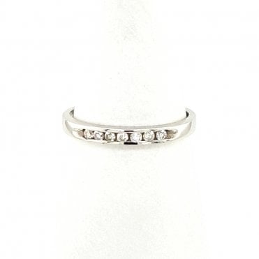 Round Brilliant Cut Diamond Half Eternity Ring 0.15cts Plat