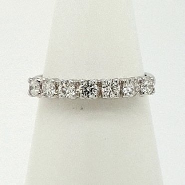 Round Brilliant Cut Diamond  Half Eternity ring 0.56cts in Plat