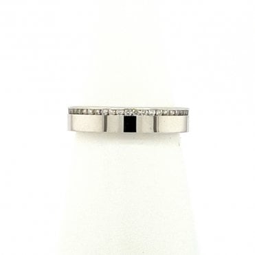 Round Brilliant Cut Diamond Set Wedding Ring 0.35cts in Plat