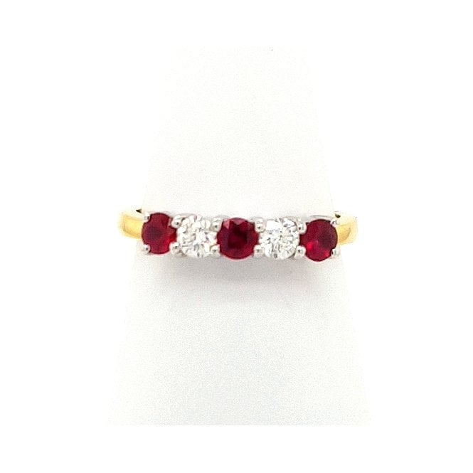 Bramwells Ruby and Diamond half Eternity ring